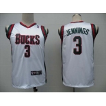 nba milwaukee bucks #3 brandon jennings white