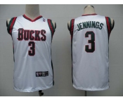 nba milwaukee bucks #3 brandon jennings white