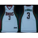 nba milwaukee bucks #3 brandon jennings white[revolution 30 swingman