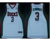 nba milwaukee bucks #3 brandon jennings white[revolution 30 swingman